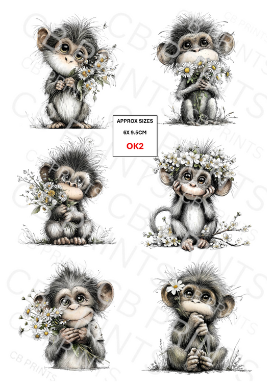 Monkey Decoupage Paper OK2 – Mulberry Paper Print