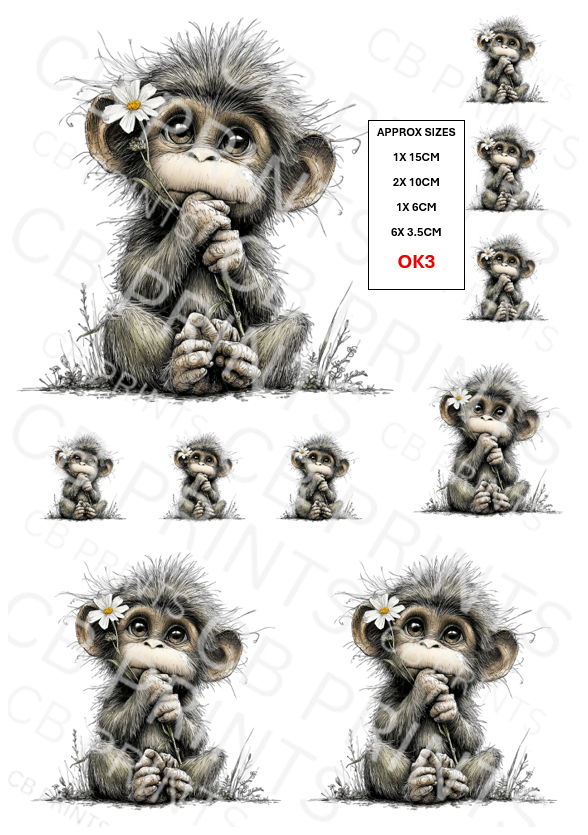 Monkey Decoupage Paper OK3 – Mulberry Paper Print