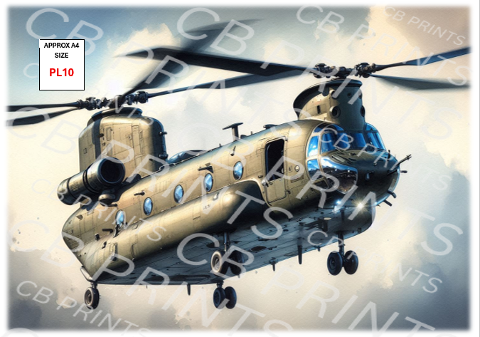 Chinook helicopter Decoupage Paper Print PL10 – Mulberry Paper
