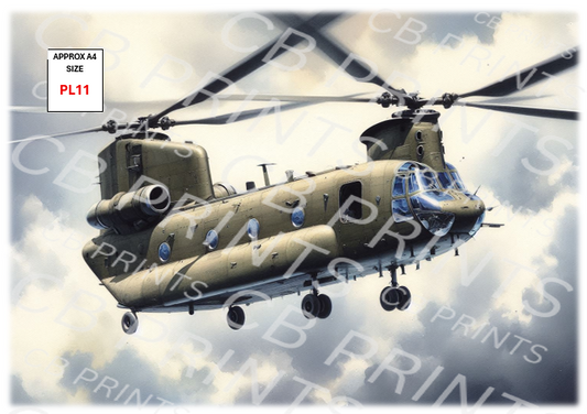 Chinook helicopter Decoupage Paper Print PL11 – Mulberry Paper