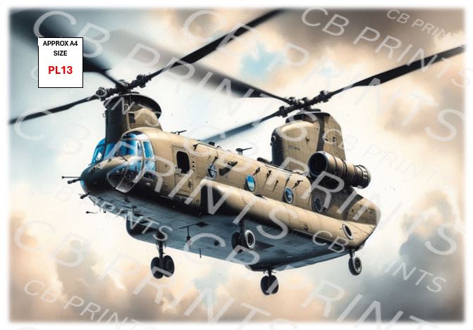 Chinook helicopter Decoupage Paper Print PL13 – Mulberry Paper