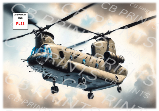 Chinook helicopter Decoupage Paper Print PL13 – Mulberry Paper
