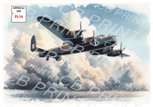 Lancaster bomber Plane Decoupage Paper Print PL14 – Mulberry Paper
