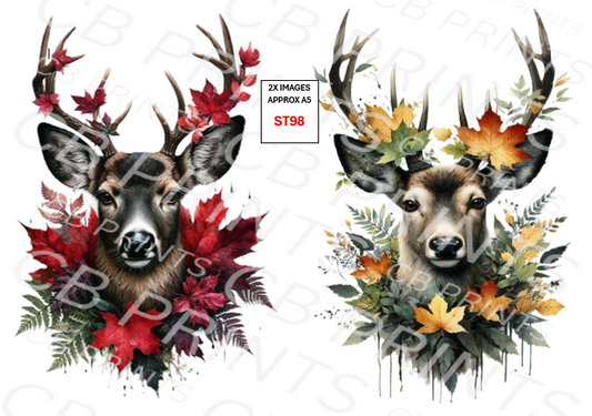 Stag Decoupage Print ST98 | Mulberry Paper