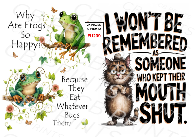 Funny Decoupage Print FU239 | Mulberry Paper