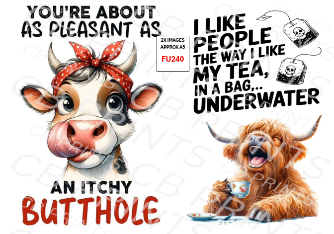 Funny Decoupage Print FU240 | Mulberry Paper