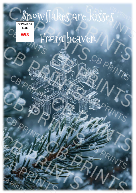 Winter snowflake Decoupage Print Wi3 | Mulberry Paper