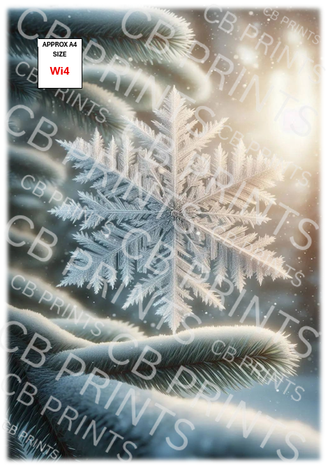 Winter snowflake Decoupage Print Wi4 | Mulberry Paper