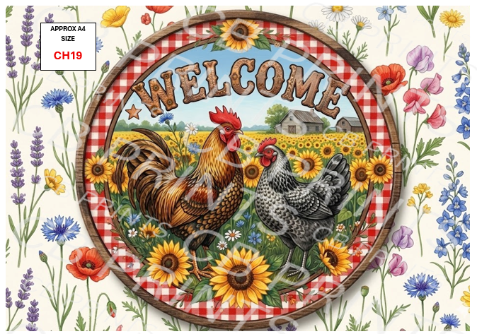 Chicken Decoupage Print CH19 | Mulberry Paper