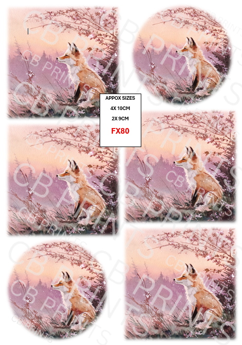 Fox Decoupage Print FX80 | Mulberry Paper