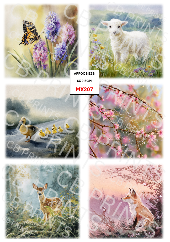 Mixed Animal Decoupage Print MX207 | Mulberry Paper
