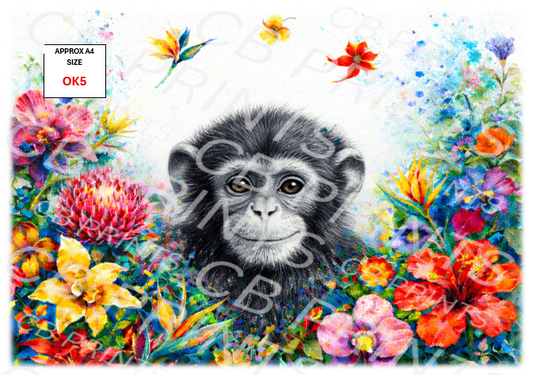 Monkey Decoupage Paper OK5 – Mulberry Paper Print