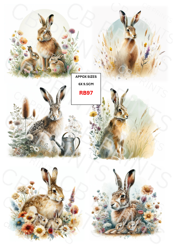 Hare Decoupage Print RB97 | Mulberry Paper