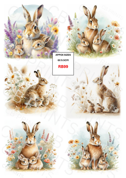 Hare Decoupage Print RB99 | Mulberry Paper