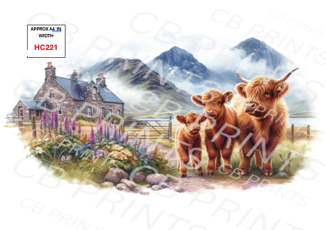 Highland Cow Decoupage Print HC221 | Mulberry Paper