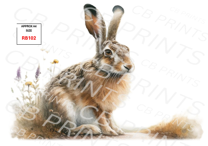 Hare Decoupage Print RB102 | Mulberry Paper
