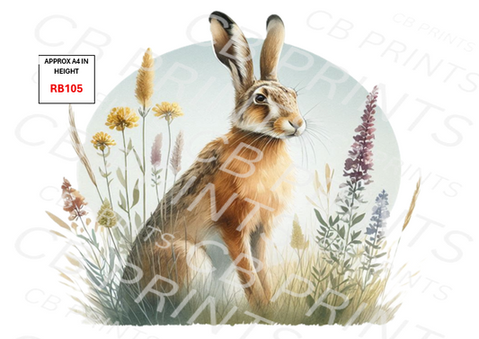 Hare Decoupage Print RB105 | Mulberry Paper