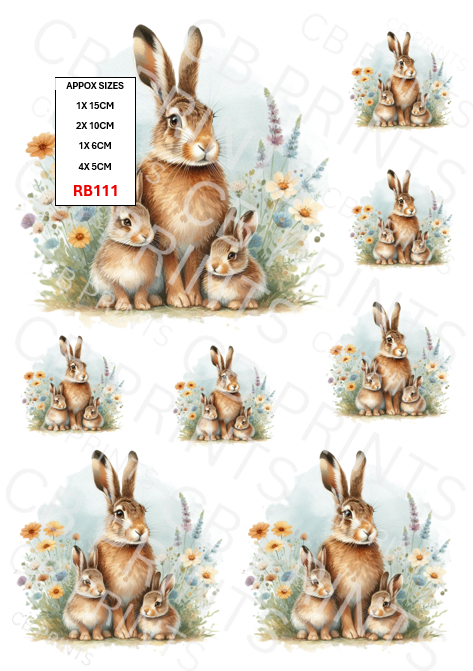 Hare Decoupage Print RB111 | Mulberry Paper