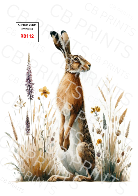 Hare Decoupage Print RB112 | Mulberry Paper