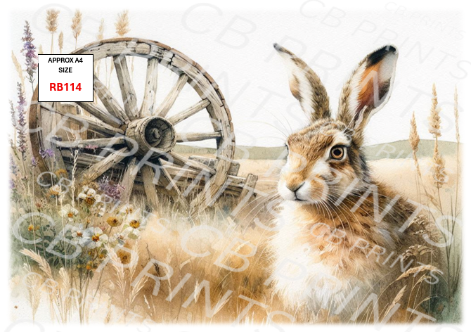 Hare Decoupage Print RB114 | Mulberry Paper