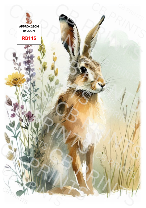 Hare Decoupage Print RB115 | Mulberry Paper