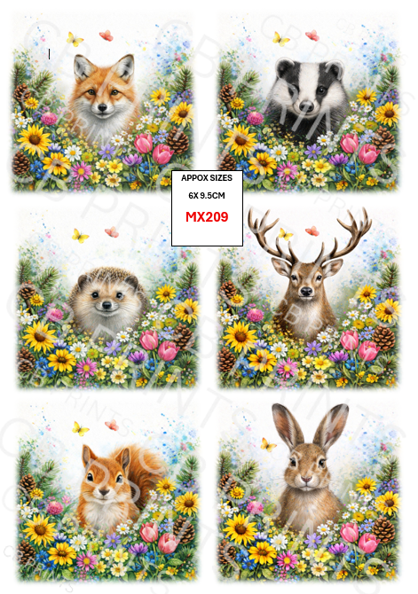 Mixed Animal Decoupage Print MX209 | Mulberry Paper