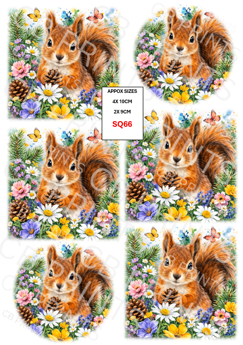 Squirrel Decoupage Print SQ66 | Mulberry Paper