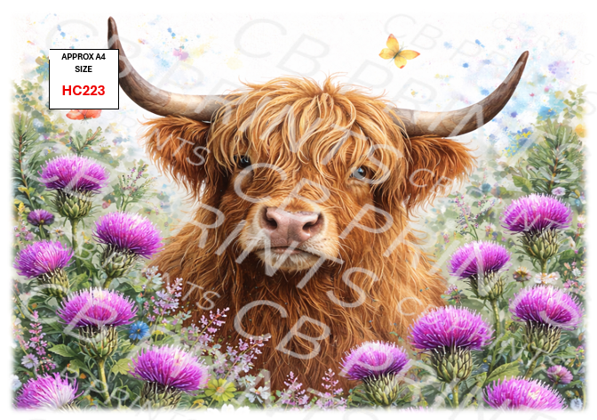 Highland Cow Decoupage Print HC223 | Mulberry Paper