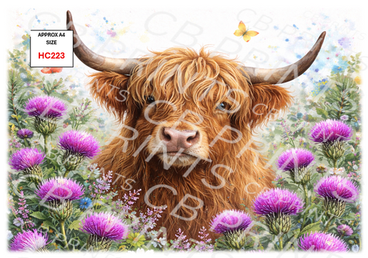 Highland Cow Decoupage Print HC223 | Mulberry Paper