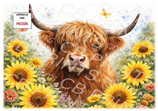 Highland Cow Decoupage Print HC225 | Mulberry Paper