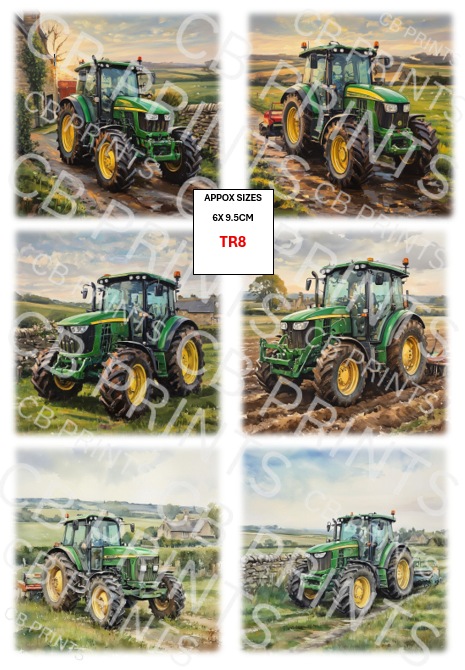 Tractor Decoupage Print TR8 | Mulberry Paper