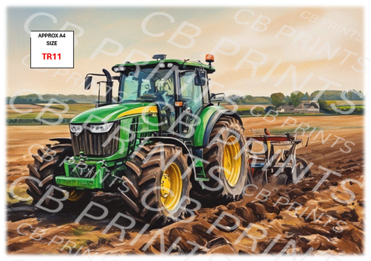 Tractor Decoupage Print TR11 | Mulberry Paper