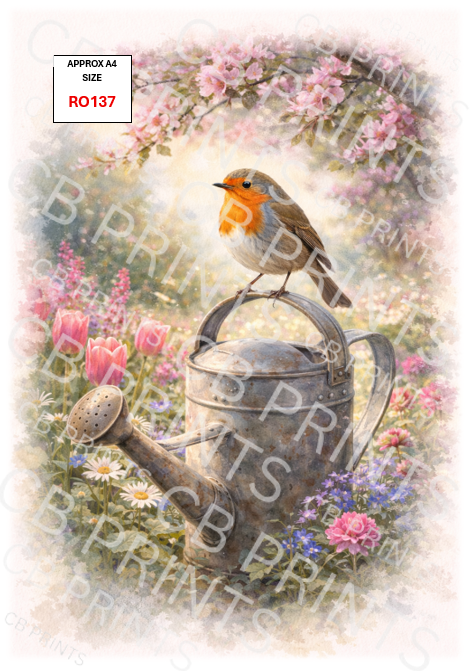 Robin Decoupage Print RO137 | Mulberry Paper