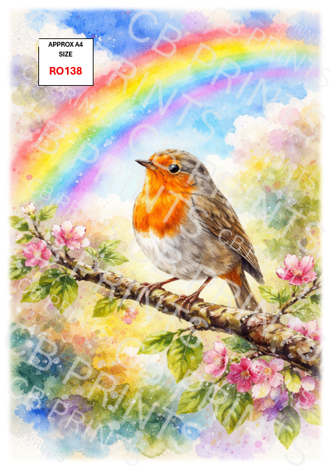 Robin Decoupage Print RO138 | Mulberry Paper