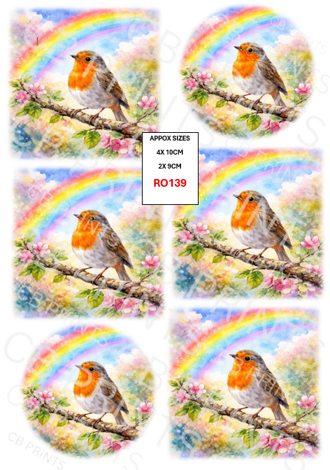 Robin Decoupage Print RO139 | Mulberry Paper