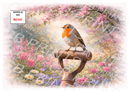 Robin Decoupage Print RO141 | Mulberry Paper