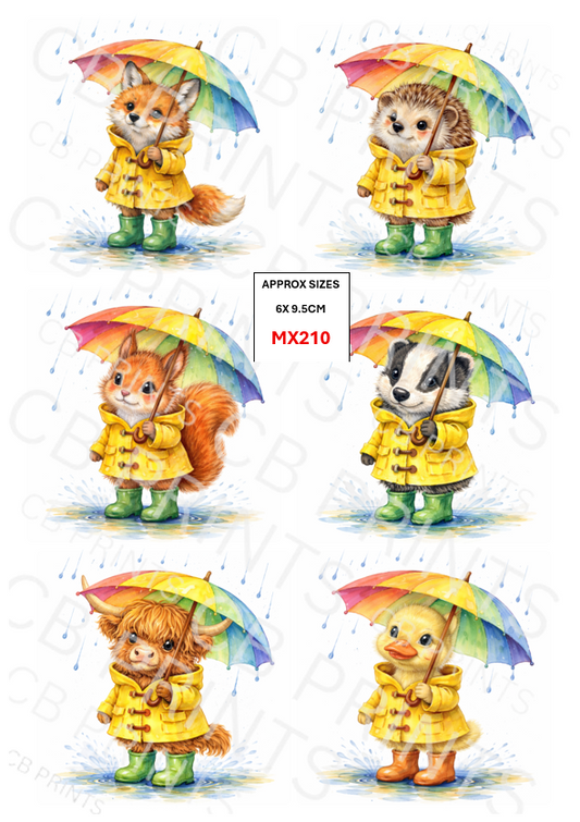 Mixed Animal Decoupage Print MX210 | Mulberry Paper