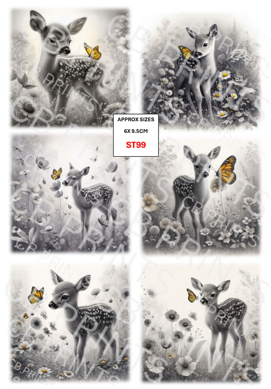 Stag Decoupage Print ST99 | Mulberry Paper