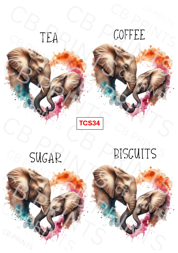 Elephant Tea Coffee Sugar Decoupage Paper TCS34 – Mulberry Paper Print