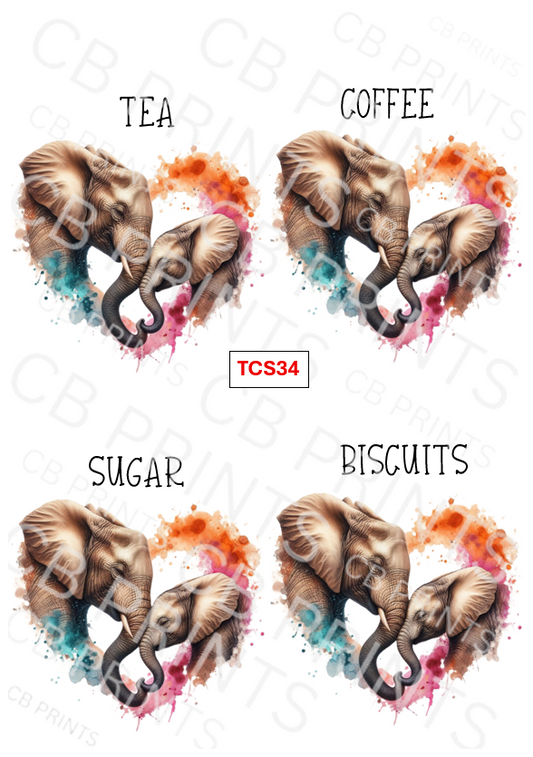 Elephant Tea Coffee Sugar Decoupage Paper TCS34 – Mulberry Paper Print
