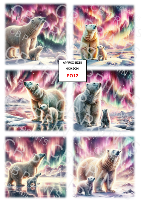 Polar Bear Decoupage Paper PO12 – Mulberry Paper Print