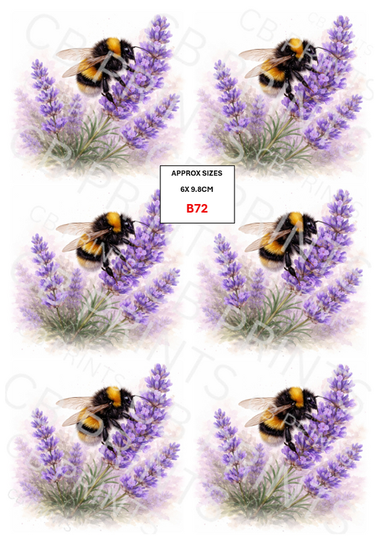 Bee Decoupage Print B72 | Mulberry Paper