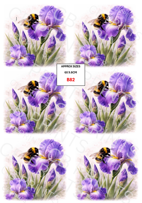 Bee Decoupage Print B82 | Mulberry Paper