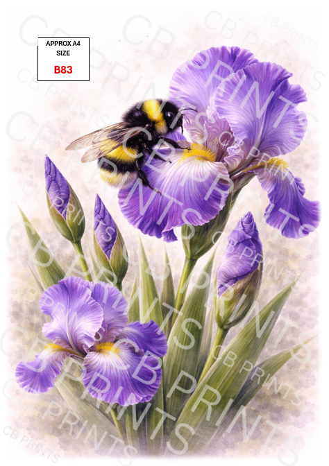 Bee Decoupage Print B83 | Mulberry Paper