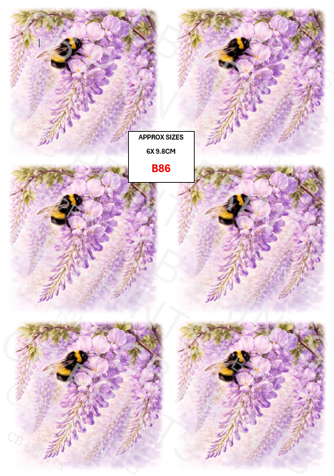 Bee Decoupage Print B86 | Mulberry Paper