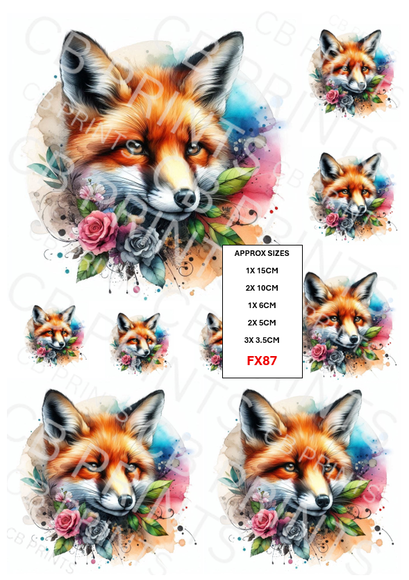 Fox Decoupage Print FX87 | Mulberry Paper