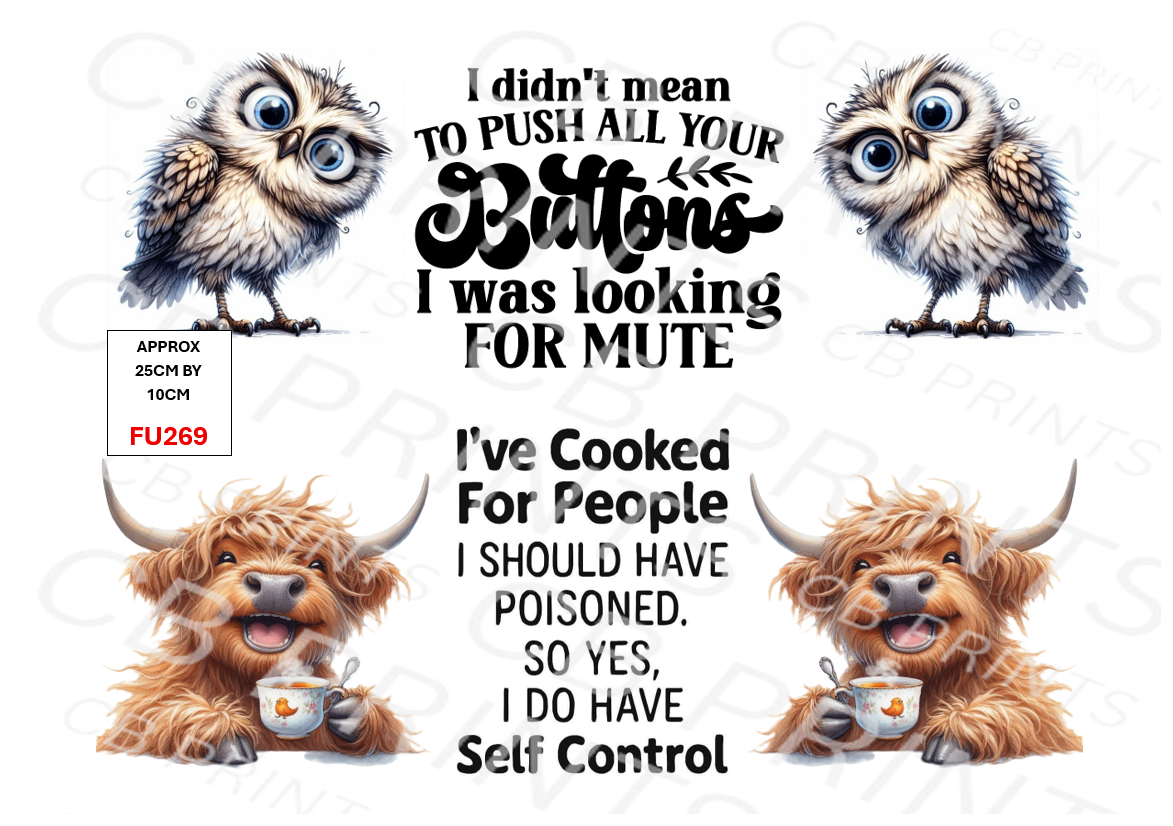 Funny Decoupage Print FU269 | Mulberry Paper