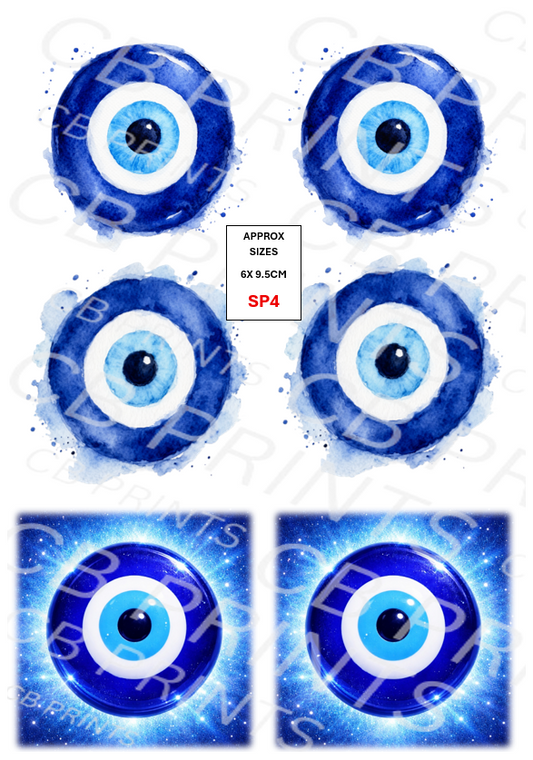 Evil Eye Decoupage Print SP4 | Mulberry Paper