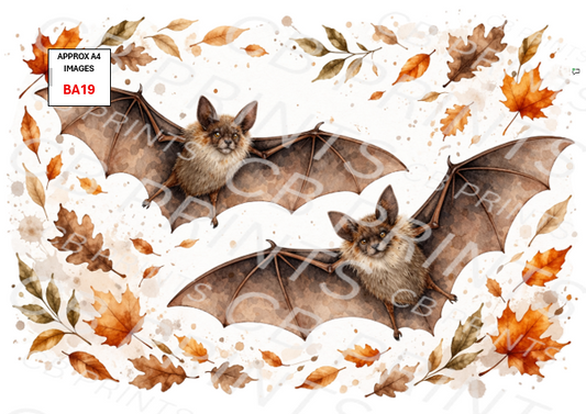 Bat Decoupage Print BA19 | Mulberry Paper