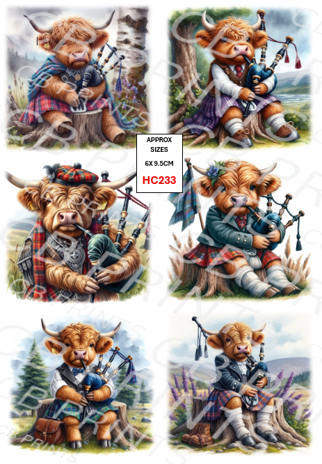 Highland Cow Decoupage Print HC233 | Mulberry Paper